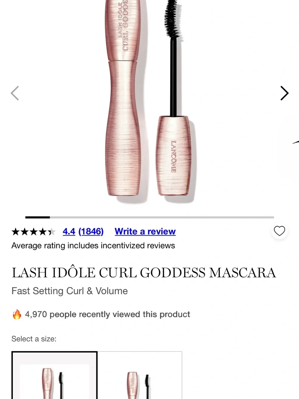 Lancôme Lash Idôle Curl Goddess Mascara — Rose Pink Metallic
